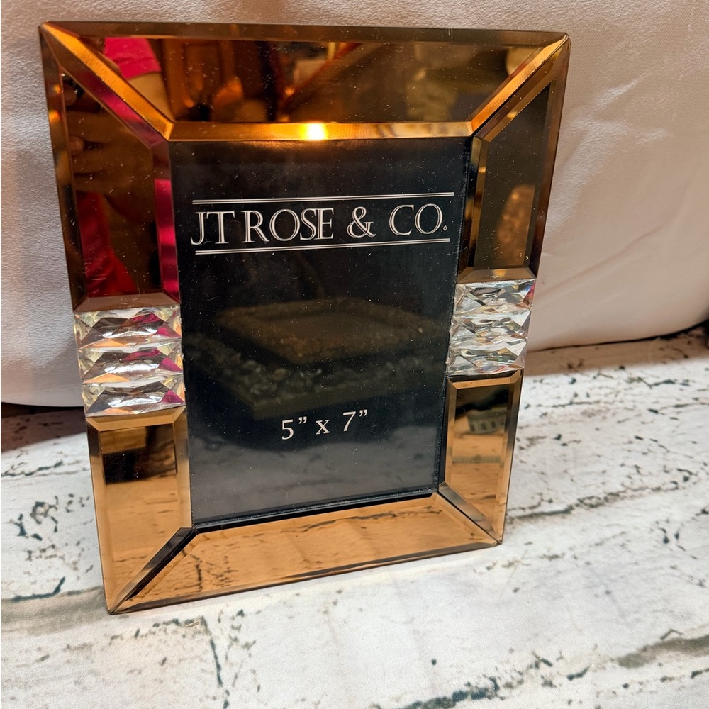 Mirrored‎ bronze and crystal Wall Decor Frame 5x7”